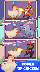 Chicken Rage oyun ekran görüntüsü - tavuk kahramanı ve düşmanlarla dolu heyecan verici bulmaca oyunu